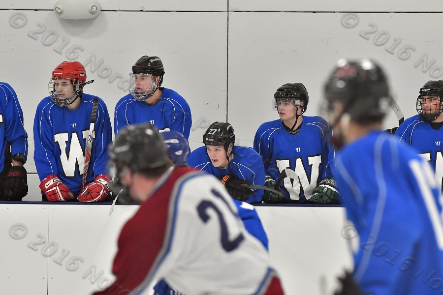 Wheaton College Men\'s Ice Hockey vs Middlesex Community College. - Photo By: KEITH NORDSTROM